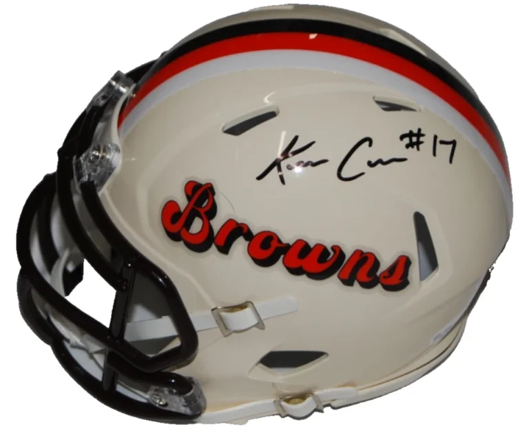 KC CONCEPCION signed (CLEVELAND BROWNS) Retro mini football helmet JSA CR86331
