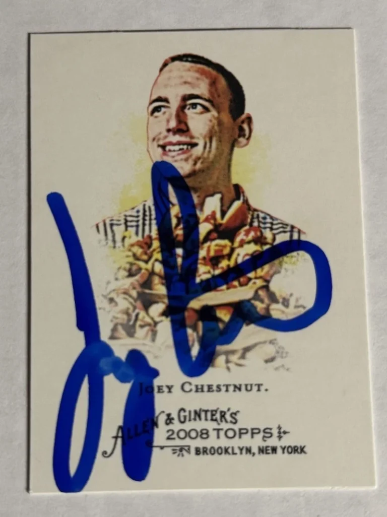 Signed 2008 Topps Allen & Ginter Joey Chestnut RC 109 Hot Dog Champion Auto