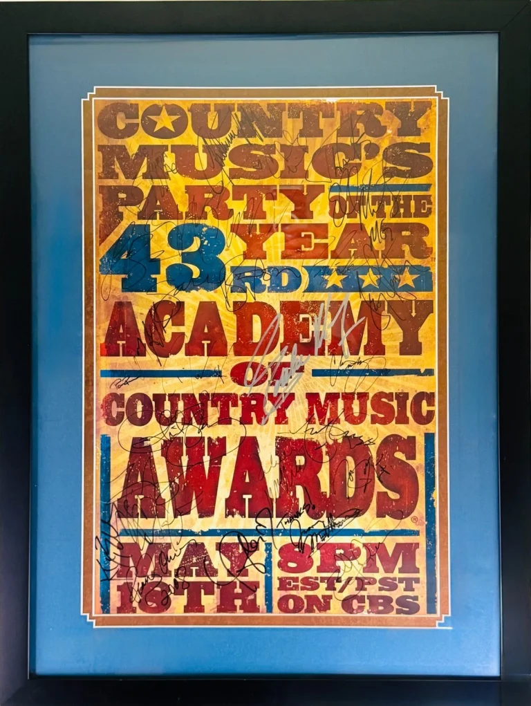 TAYLOR SWIFT LUKE BRYAN +22 CMA 43rd ANNIVERSARY FRAMED POSTER Signed Auto LOA