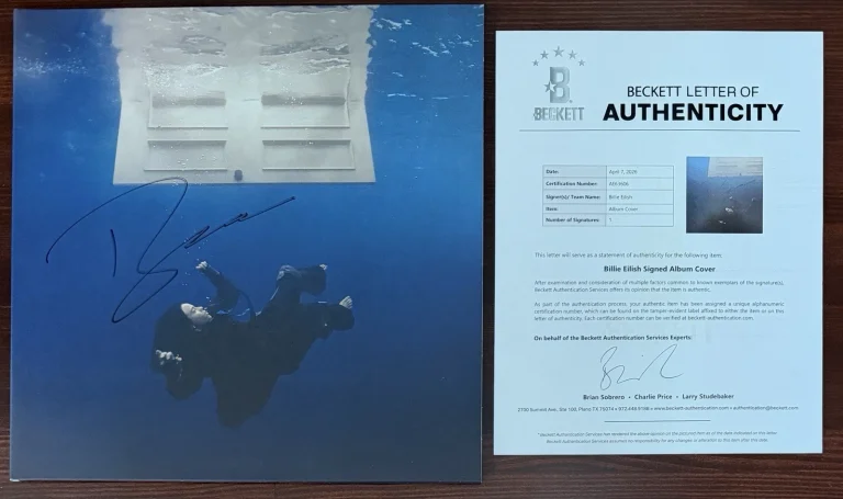 BILLIE EILISH HIT ME HARD & SOFT SIGNED VINYL ON COVER AUTOGRAPH BECKETT BAS COA