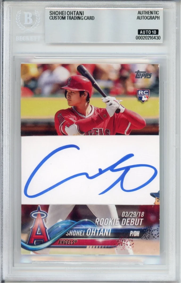 2018 Topps Update Hitting Shohei Ohtani SIGNED CUT AUTOGRAPH RC Card BAS 10 AUTO