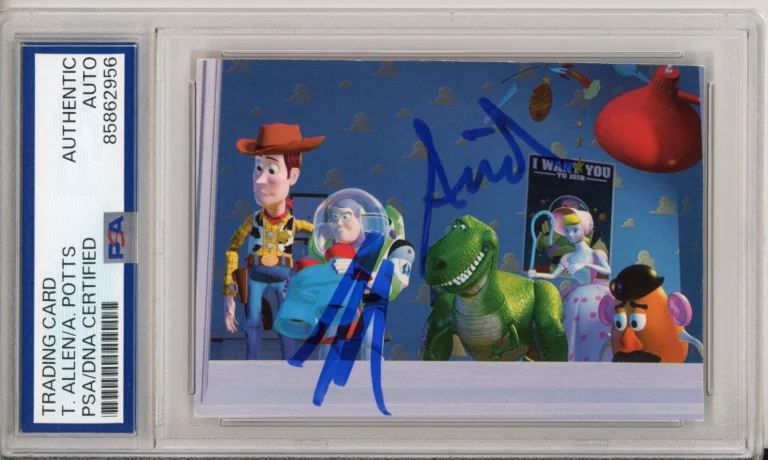 1995 DISNEY SKYBOX TOY STORY BUZZ & BO PEEP DUAL SIGNED TIM ALLEN PSA DNA AUTO