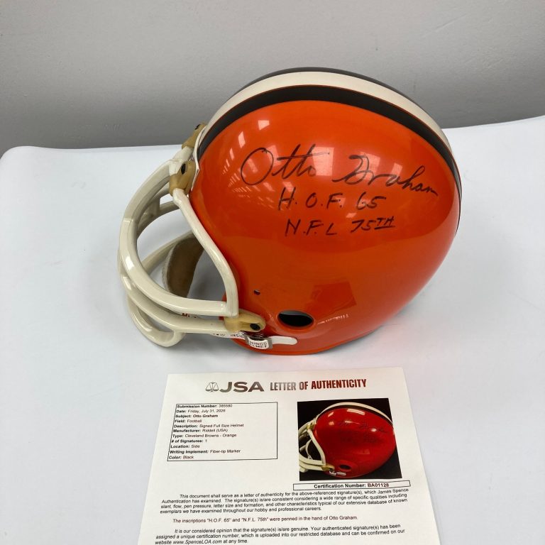 Otto Graham HOF 1965 NFL 75th Signed Cleveland Browns Full Size Helmet JSA COA