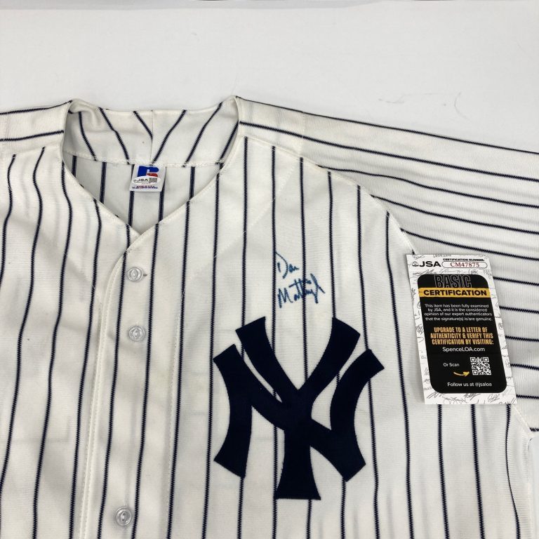 Don Mattingly Signed 1992 New York Yankees Game Model Russell Jersey JSA COA