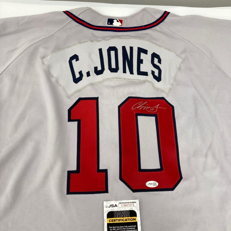 Chipper Jones Signed Authentic Atlanta Braves Russell Jersey JSA COA