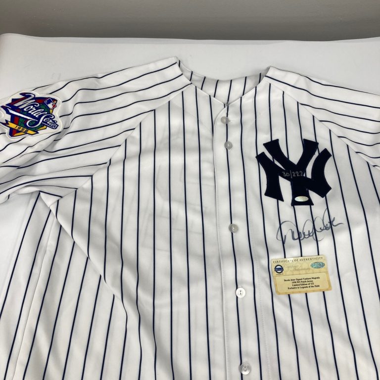 Derek Jeter Signed Authentic 1998 New York Yankees World Series Jersey Steiner