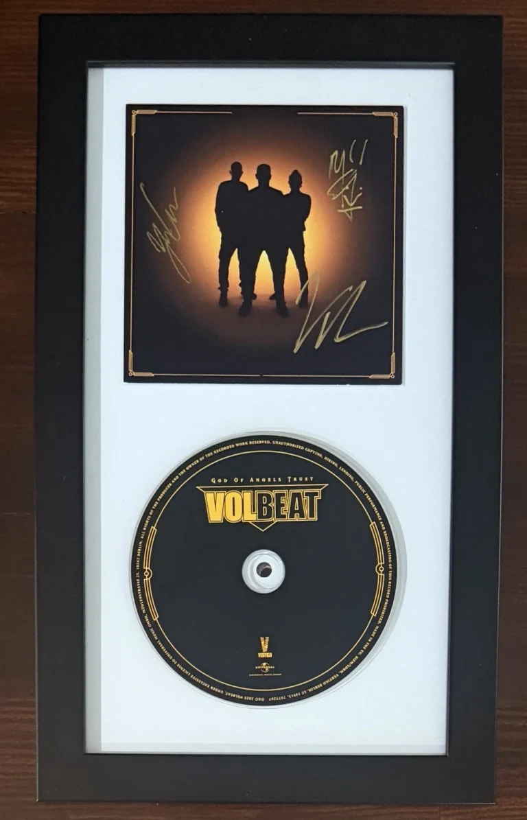 FRAMED SIGNED VOLBEAT God Of Angels Trust Album Art Card & CD BAS Beckett COA