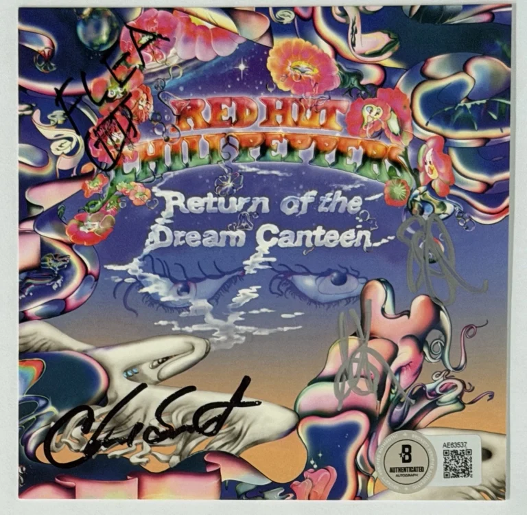 SIGNED Red Hot Chili Peppers Return Dream Canteen Card + CD Beckett BAS COA Auto