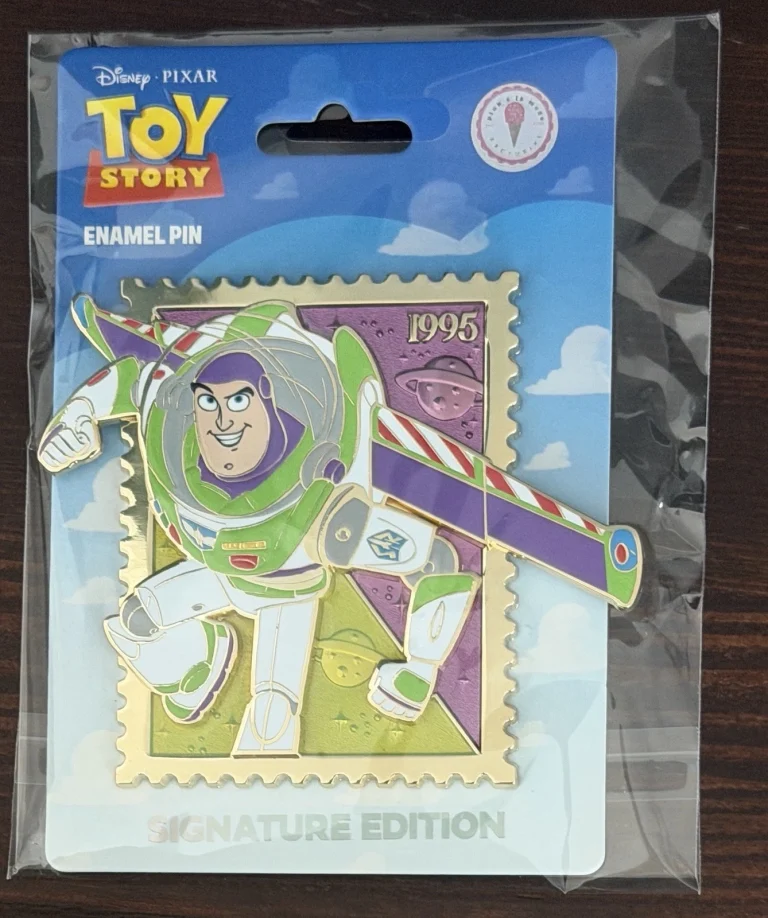 Disney Buzz Lightyear Royal Stamp Pin | Pink à la Mode | Signature Edition NEW