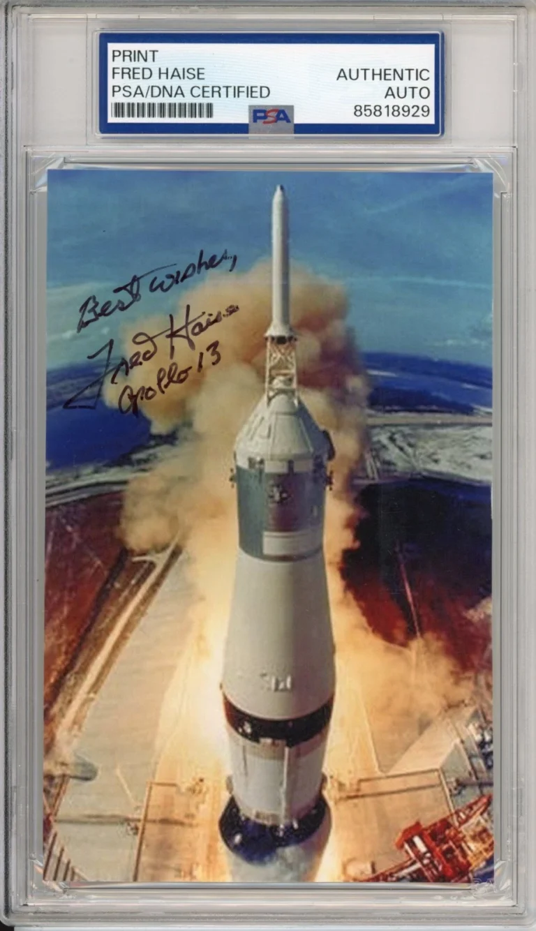 FRED HAISE APOLLO 13 ASTRONAUT LAUNCH SIGNED PICTURE PSA DNA COA AUTOGRAPH NASA