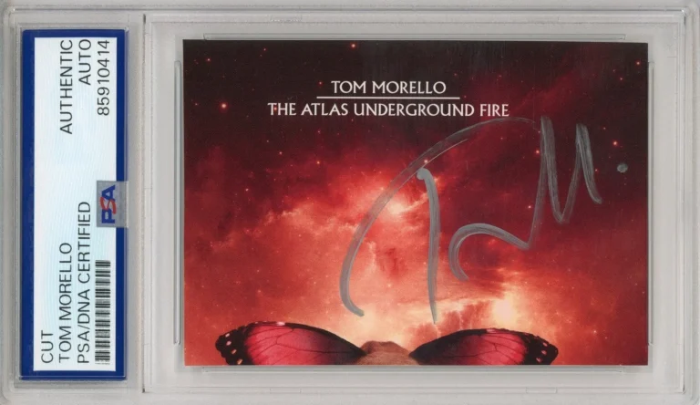 SIGNED Tom Morello Autograph Atlas Underground Fire CD Cover Card PSA DNA COA