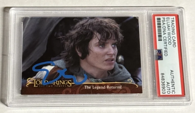 ELIJAH WOOD SIGNED AUTO LORD OF THE RINGS THE TWO TOWERS 2002 TOPPS PROMO L1 PSA