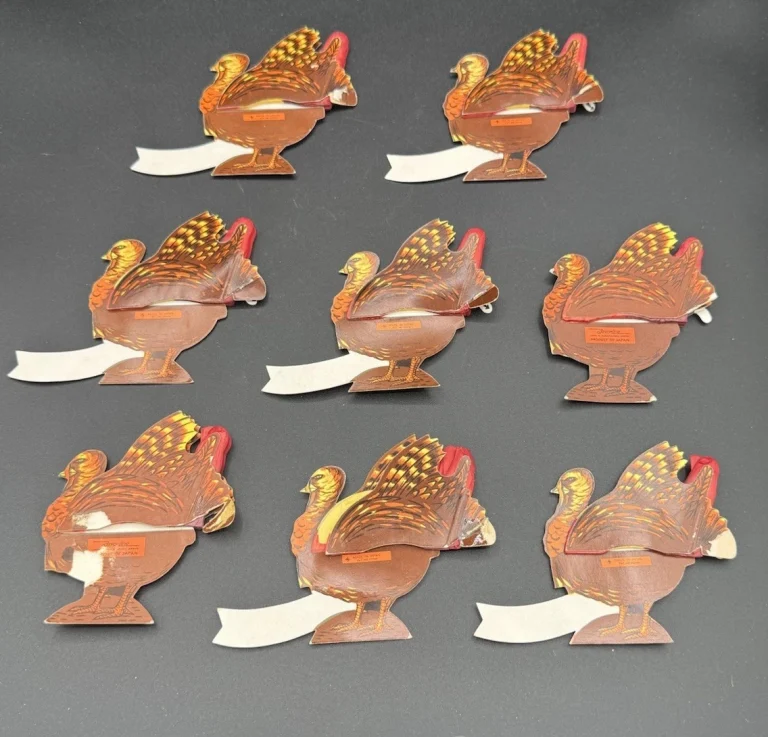 Lot Of 8 Favorline Thanksgiving Turkey Table Decorations Vintage Rare 1960s
