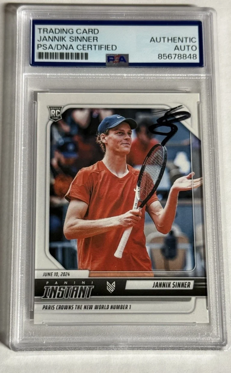 Jannik Sinner Signed 2024 Panini Instant Tennis RC Card #JS-1 Auto PSA/DNA