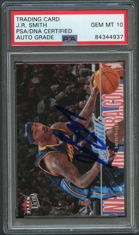 2007-08 Fleer Ultra #43 J.R. Smith Signed AUTO Grade 10 PSA Slabbed Nuggets
