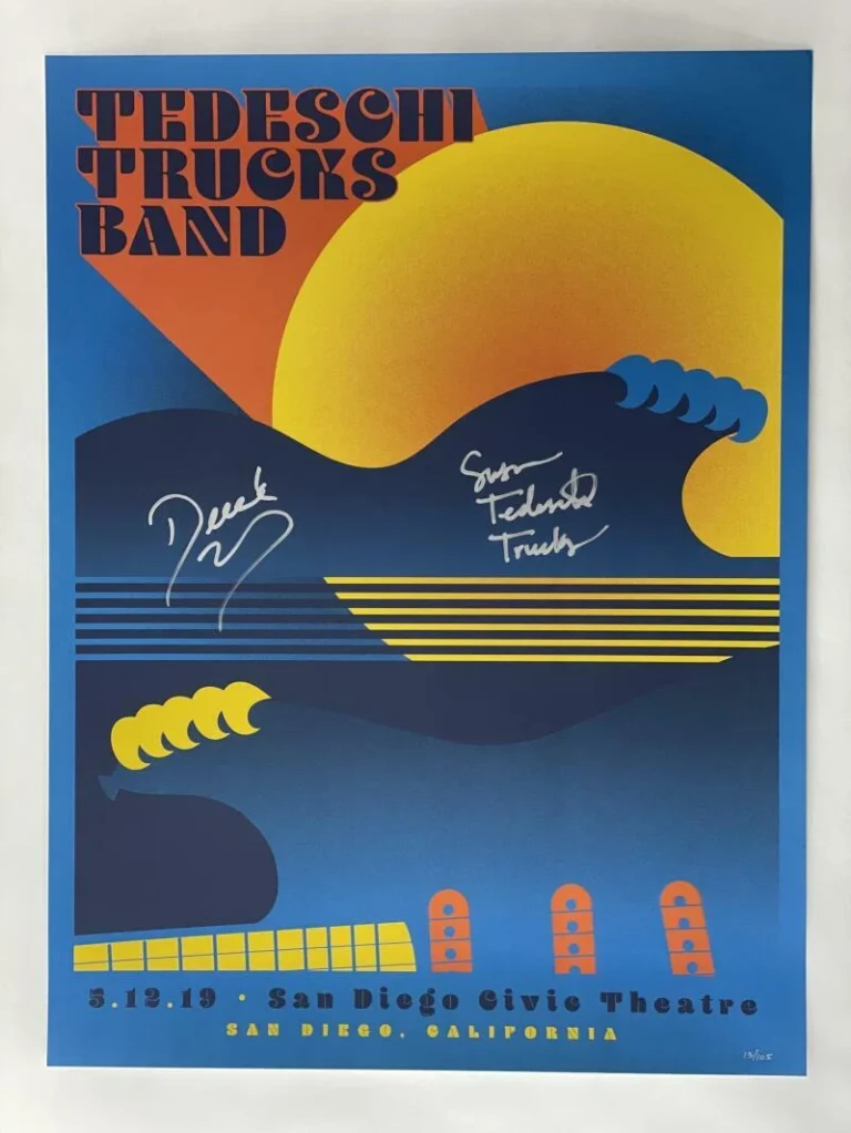 SUSAN TEDESCHI DEREK TRUCKS SIGNED AUTOGRAPH 18X24 CONCERT TOUR POSTER SAN DIEGO