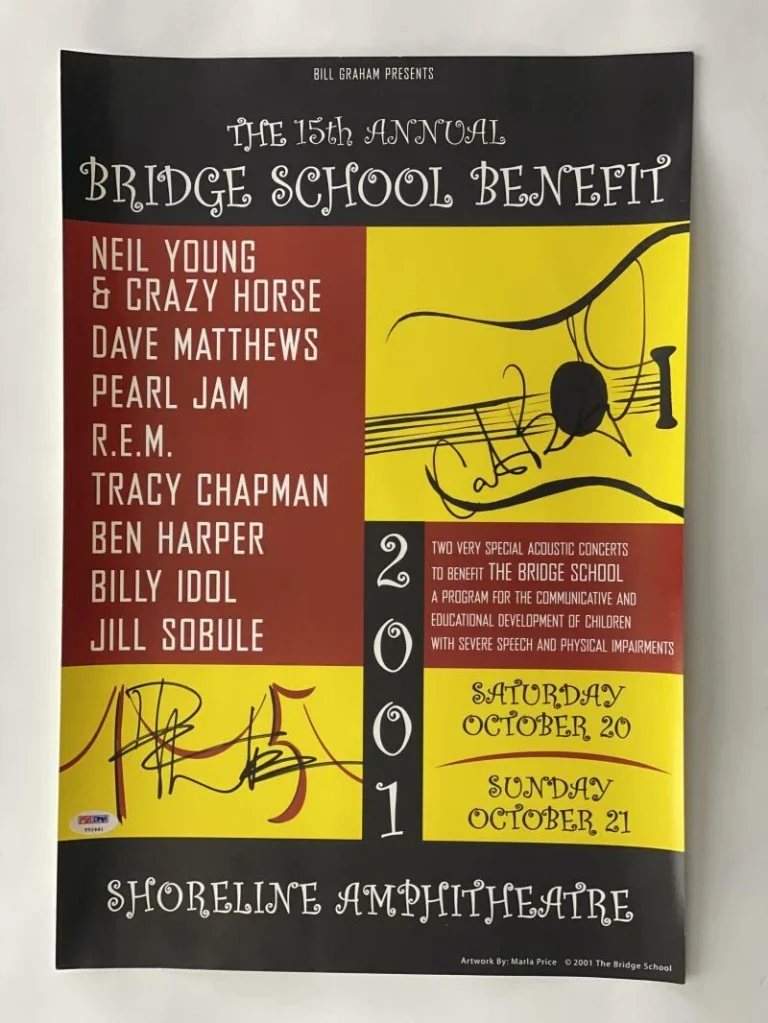 DAVE MATTHEWS & CARTER BEAUFORD SIGNED AUTOGRAPH 13X19 CONCERT TOUR POSTER - PSA