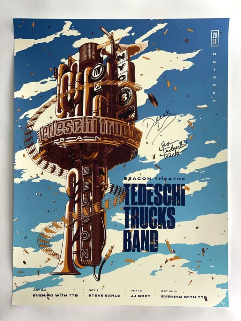 TEDESCHI TRUCKS BAND SIGNED AUTOGRAPH 18X24 CONCERT TOUR POSTER - BEACON THEATRE