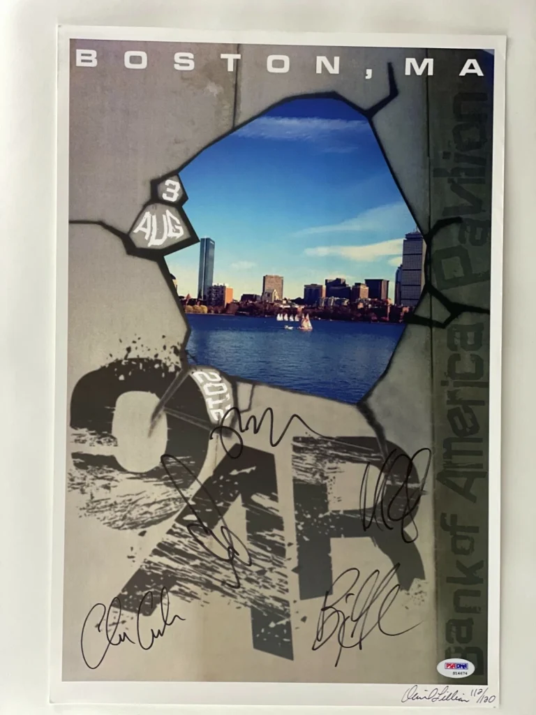 O.A.R. OAR BAND SIGNED AUTOGRAPH 12X18 CONCERT TOUR POSTER - BOSTON 8/3/12 PSA