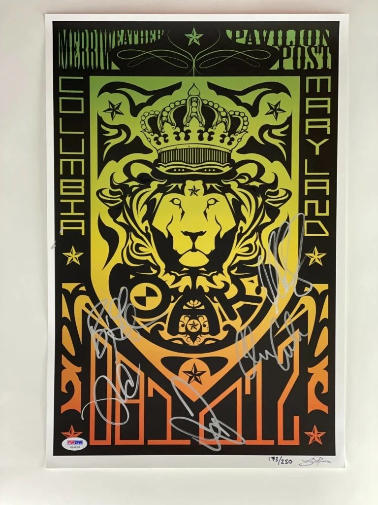 O.A.R. OAR BAND SIGNED AUTOGRAPH 12X18 CONCERT TOUR POSTER COLUMBIA 8/10/12 PSA
