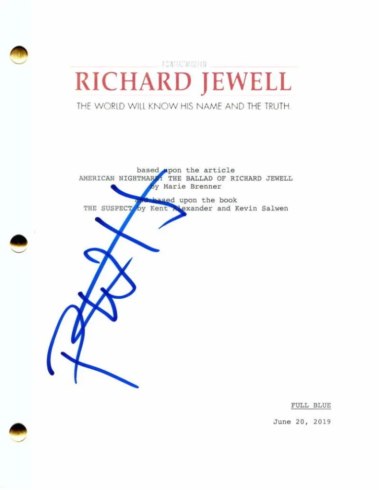 PAUL WALTER HAUSER SIGNED AUTOGRAPH RICHARD JEWELL FULL MOVIE SCRIPT - I TONYA