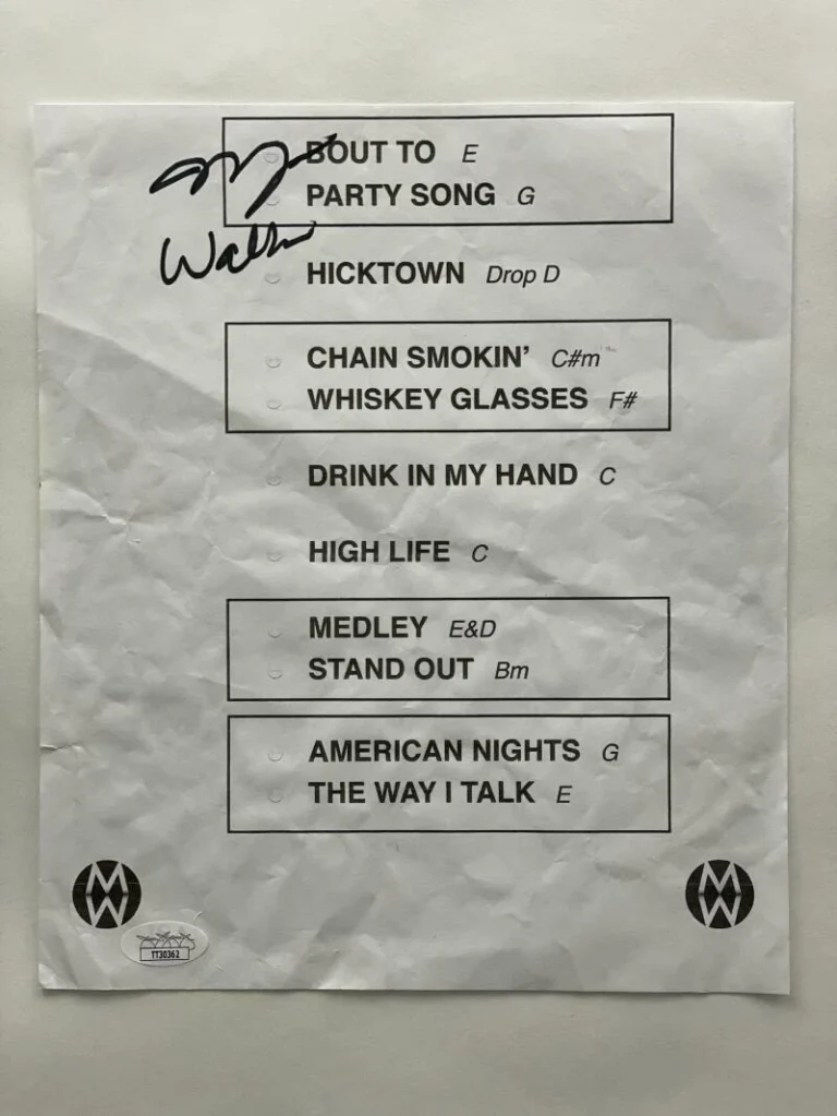 MORGAN WALLEN SIGNED AUTOGRAPH CONCERT SET LIST - COUNTRY SUPERSTAR RARE! W/ JSA