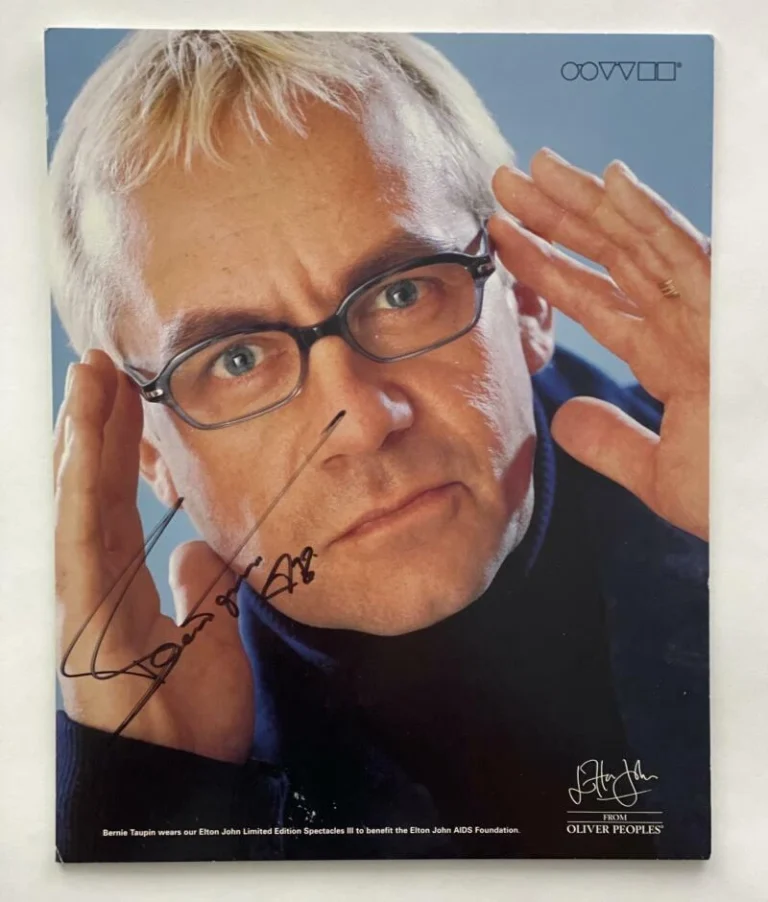 BERNIE TAUPIN SIGNED AUTOGRAPH 8X10 STANDING AD PHOTO ELTON JOHN SONGWRITER JSA