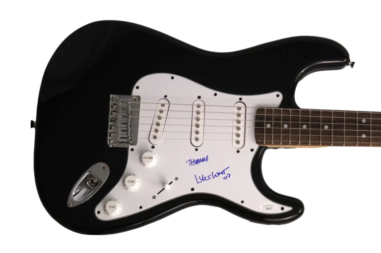 LYLE LOVETT SIGNED AUTOGRAPH FULL SIZE B FENDER ELECTRIC GUITAR - PONTIAC W/ JSA