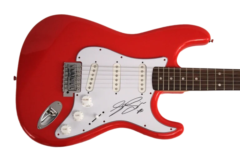 SAM SMITH SIGNED AUTOGRAPH FULL SIZE RED FENDER ELECTRIC GUITAR - LOVE GOES JSA