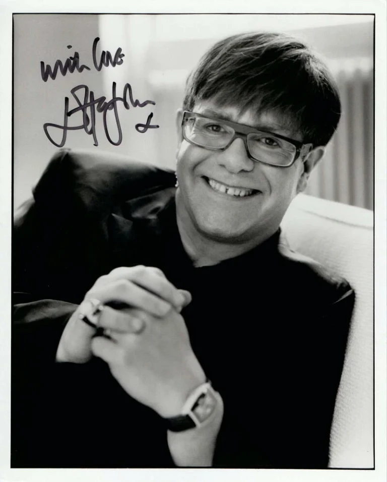 ELTON JOHN SIGNED AUTOGRAPH 8X10 PHOTO - SLEEP WITH THE PAST MADE IN ENGLAND JSA
