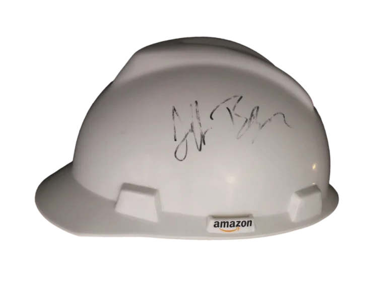 JEFF BEZOS SIGNED AUTOGRAPH AMAZON HARDHAT - BLUE ORIGIN VERY RARE! W/ JSA LOA