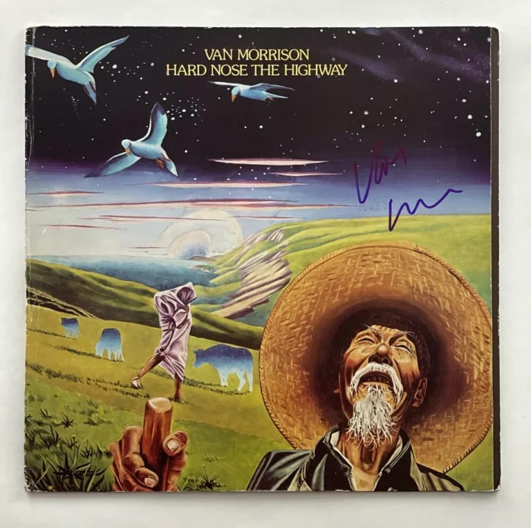 VAN MORRISON SIGNED AUTOGRAPH ALBUM VINYL RECORD - HARD NOSE ON THE HIGHWAY BAS