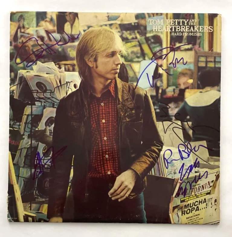 TOM PETTY & HEARTBREAKERS FULL BAND SIGNED AUTOGRAPH ALBUM VINYL RECORD W/ JSA