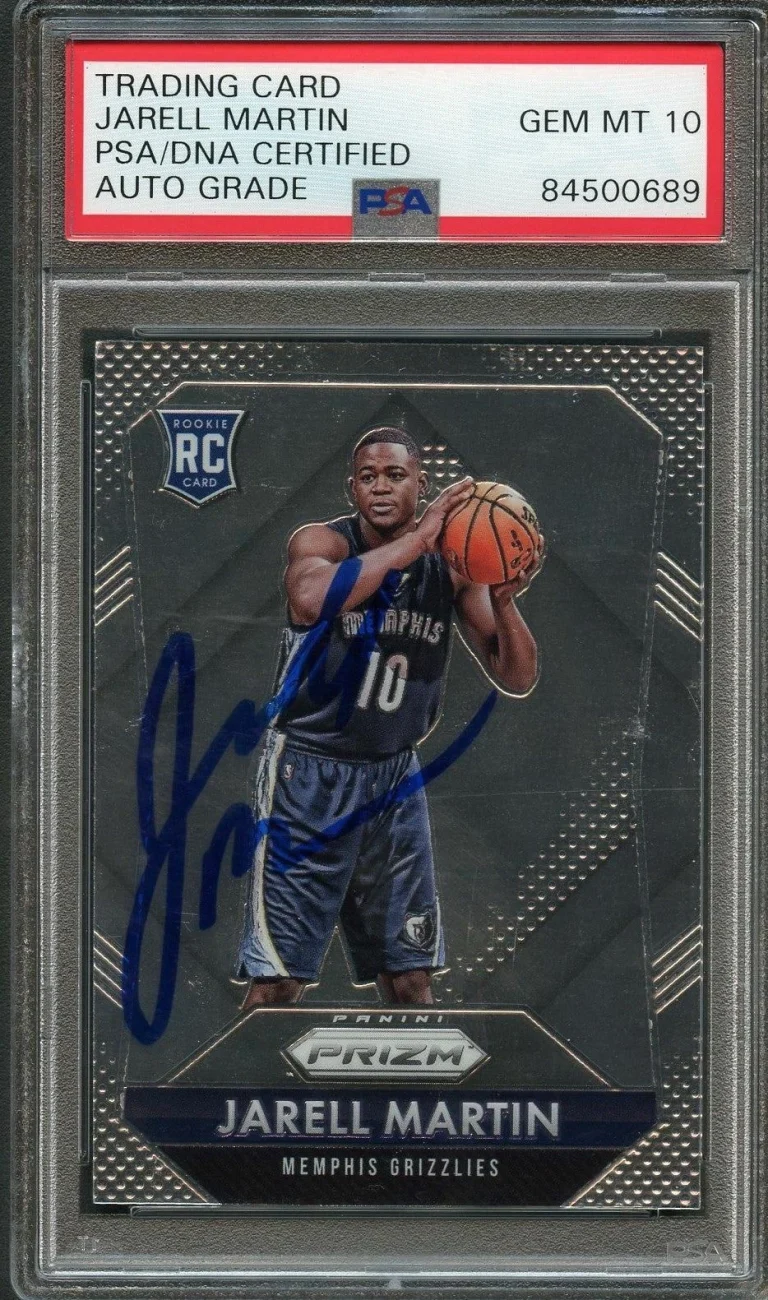 2015-16 Panini Prizm #301 Jarell Martin Signed Card AUTO 10 PSA Slabbed RC Grizz