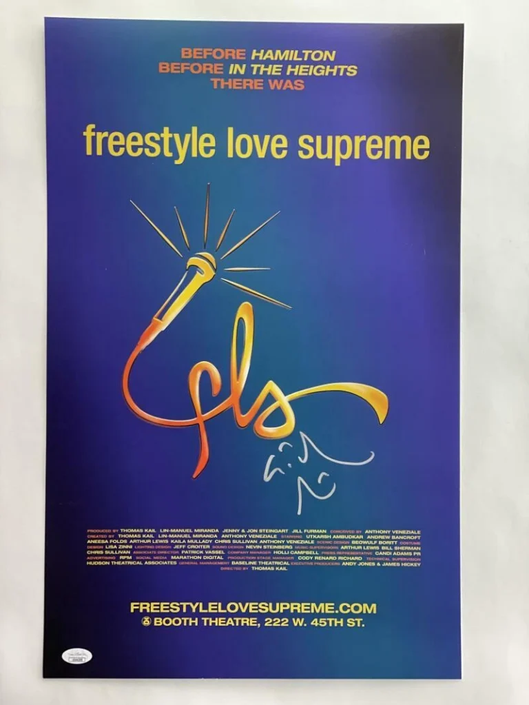 LIN MANUEL MIRANDA AUTOGRAPH FREESTYLE LOVE SUPREME WINDOW CARD HAMILTON W/ JSA