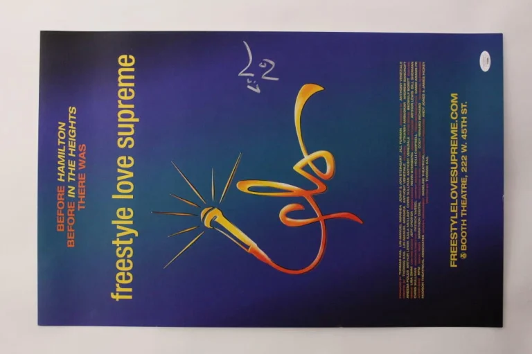 LIN MANUEL MIRANDA AUTOGRAPH FREESTYLE LOVE SUPREME BROADWAY WINDOW CARD -  JSA