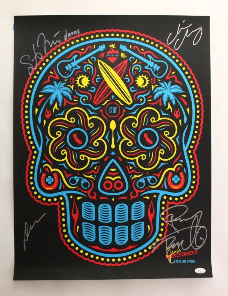 JANE'S ADDICTION SIGNED AUTOGRAPH 18X24 CONCERT TOUR POSTER PERRY FARRELL +3 JSA