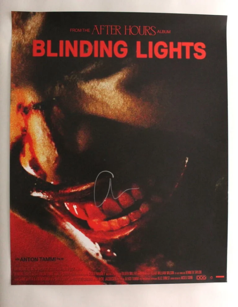THE WEEKND SIGNED AUTOGRAPH 24X30 CONCERT TOUR POSTER - BLINDING LIGHTS, RARE!