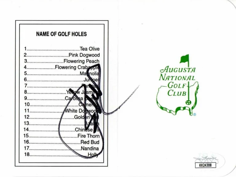 JORDAN SPIETH SIGNED AUTOGRAPH AUGUSTA NATIONAL SCORECARD MASTERS CHAMPION   JSA