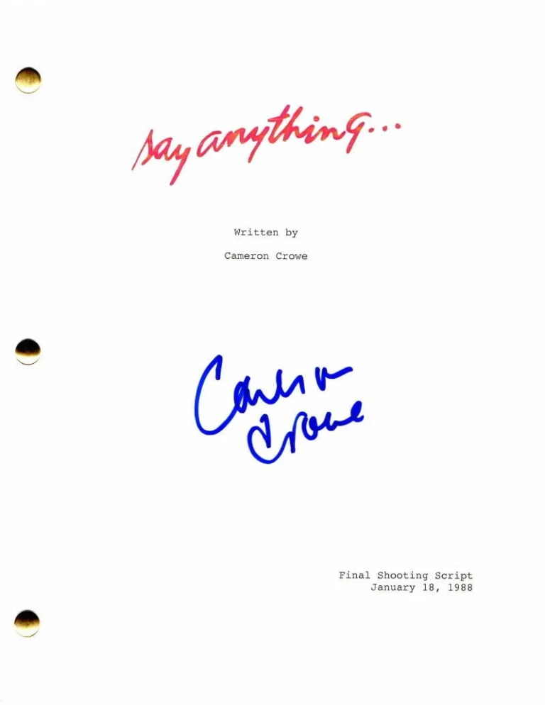 CAMERON CROWE SIGNED AUTOGRAPH SAY ANYTHING FULL MOVIE SCRIPT - W/ JOHN CUSACK