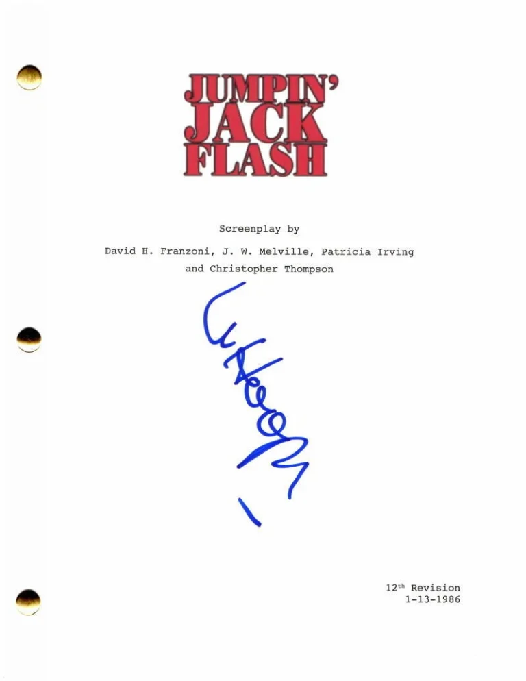 WHOOPI GOLDBERG SIGNED AUTOGRAPH JUMPIN JACK FLASH FULL MOVIE SCRIPT - VERY RARE