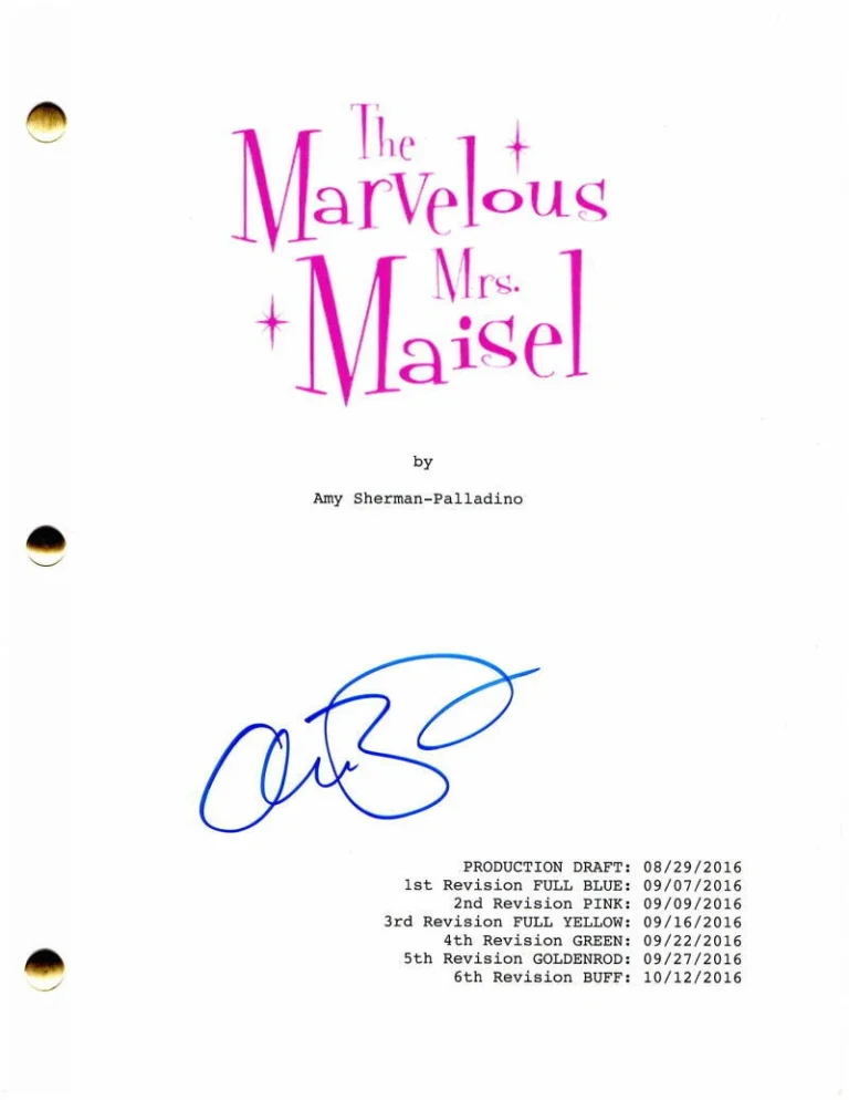 ALEX BORSTEIN SIGNED AUTOGRAPH THE MARVELOUS MRS MAISEL PILOT SCRIPT FAMILY GUY