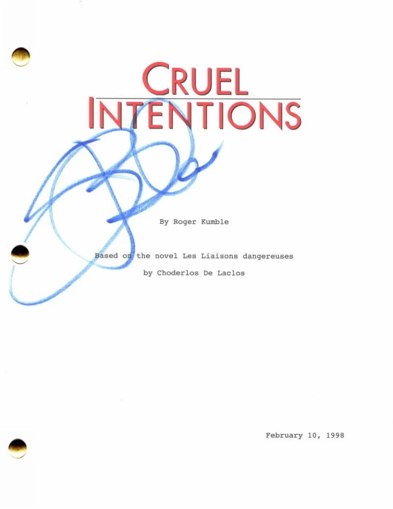 SELMA BLAIR SIGNED AUTOGRAPH CRUEL INTENTIONS FULL MOVIE SCRIPT - RYAN PHILLIPPE