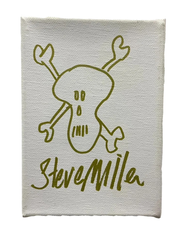 STEVE MILLER SIGNED AUTOGRAPH 5x7 STRETCHED CANVAS WITH ORIGINAL ART SKETCH BAS