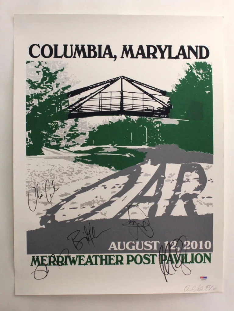 O.A.R. OAR BAND SIGNED AUTOGRAPH 18X24 CONCERT TOUR POSTER COLUMBIA 8/12/10 PSA