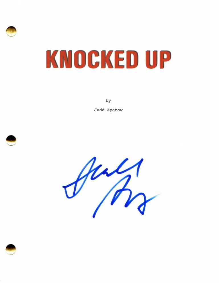 JUDD APATOW SIGNED AUTOGRAPH KNOCKED UP FULL MOVIE SCRIPT - W/ SETH ROGEN, RARE!