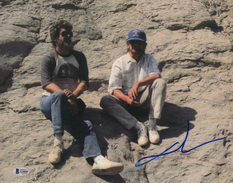 GEORGE LUCAS SIGNED AUTOGRAPH 11x14 PHOTO - STAR WARS W/ STEVEN SPIELBERG BAS