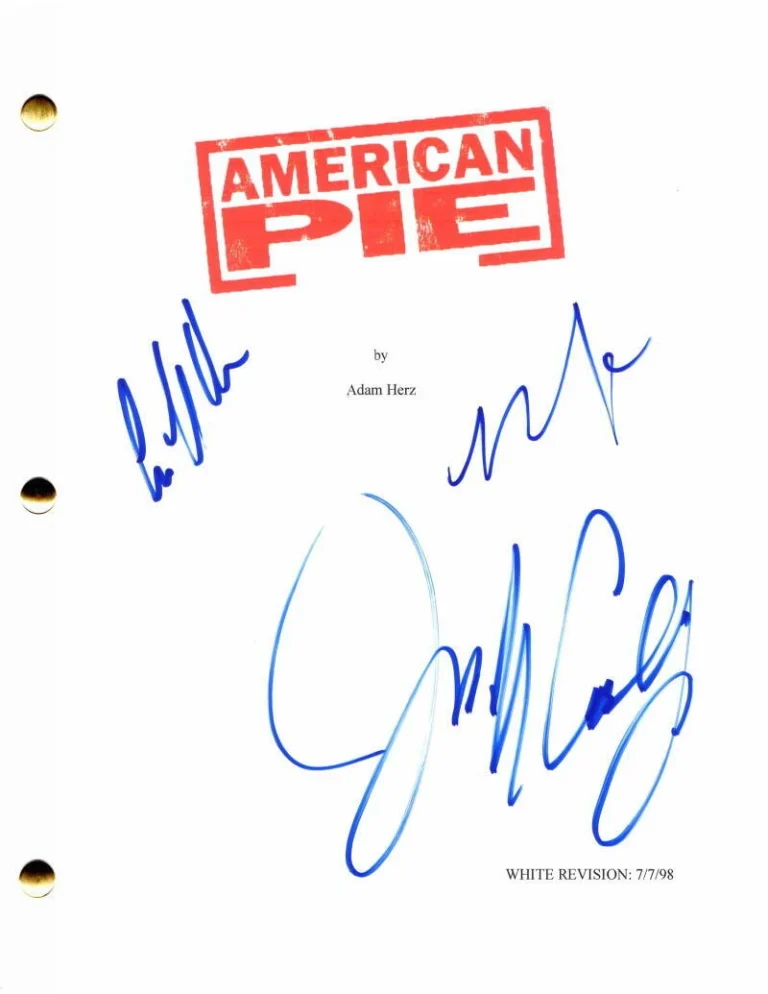 JENNIFER COOLIDGE, NATASHA LYONNE +1 SIGNED AUTOGRAPH AMERICAN PIE MOVIE SCRIPT