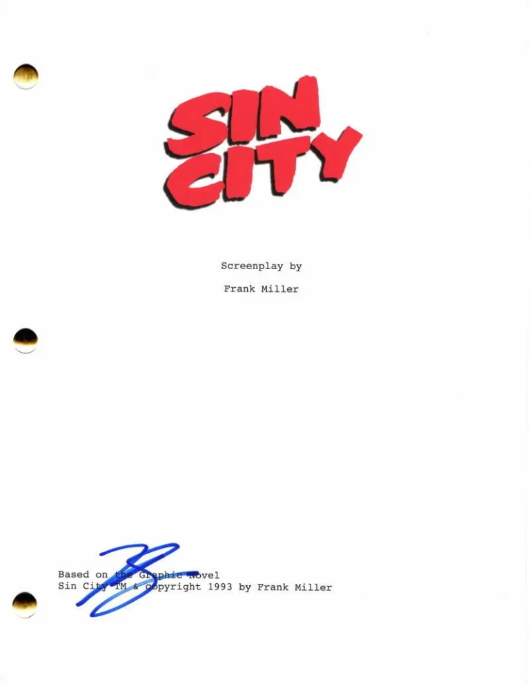NICK STAHL SIGNED AUTOGRAPH FRANK MILLER SIN CITY FULL MOVIE SCRIPT - VERY RARE!