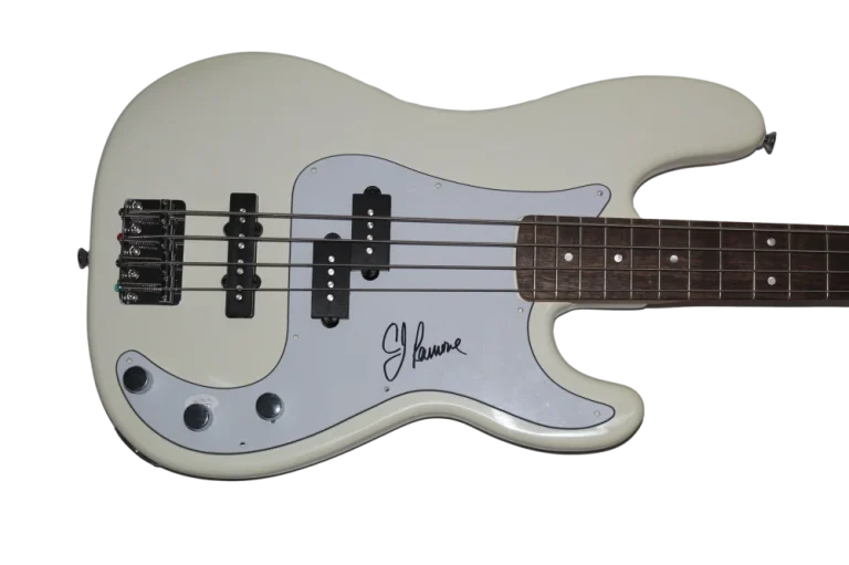 CJ RAMONE SIGNED AUTOGRAPH WHITE FENDER ELECTRIC BASS GUITAR - RAMONES JSA COA